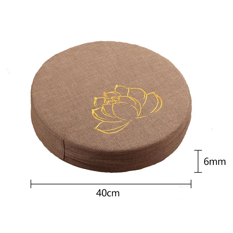 40x6cm Linen Meditation Cushion & Yoga Mat